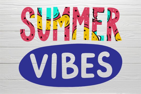 Colorful Summer Vibes Sublimation Design for Graphics and Crafts