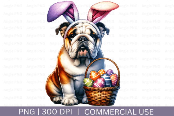 Easter Bulldog PNG: A Fresh Graphic for Crafts & Branding