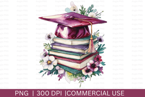 Floral Books, Graduation Cap PNG: A Crafts & Graphics Review