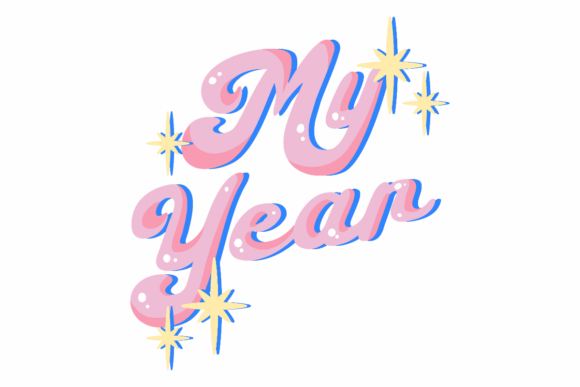 Fun Retro My Year: A Graphic Design Asset for Crafts and Branding