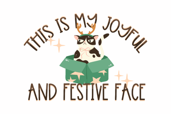 Joyful Festive Face, Christmas Graphics for Crafts
