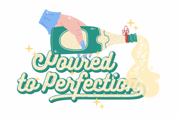 New Year Poured Perfection Graphics for Crafts and Blogs