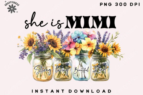 She is Mimi, Retro Flower Mama PNG Review
