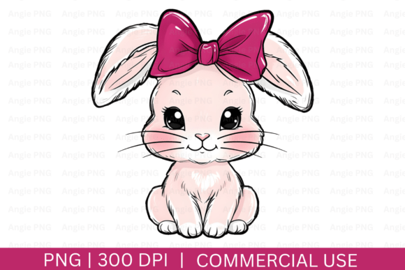 Watercolor Easter Bunny PNG Graphics for Crafts